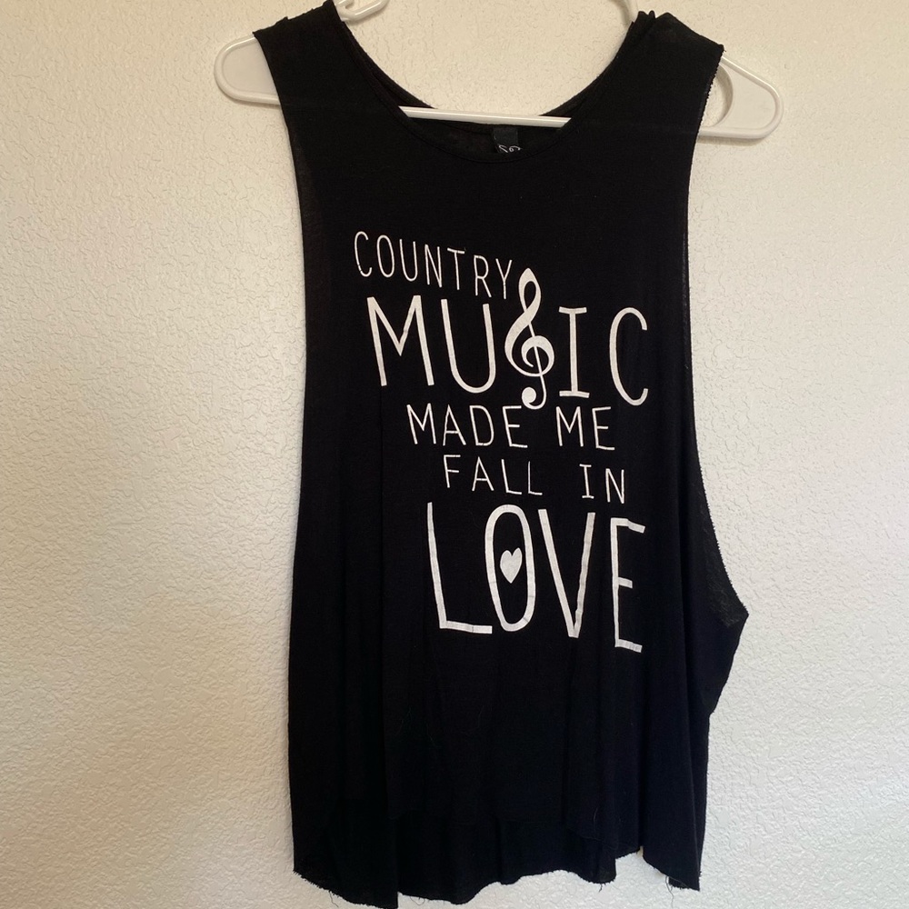 Black drop armhole tank